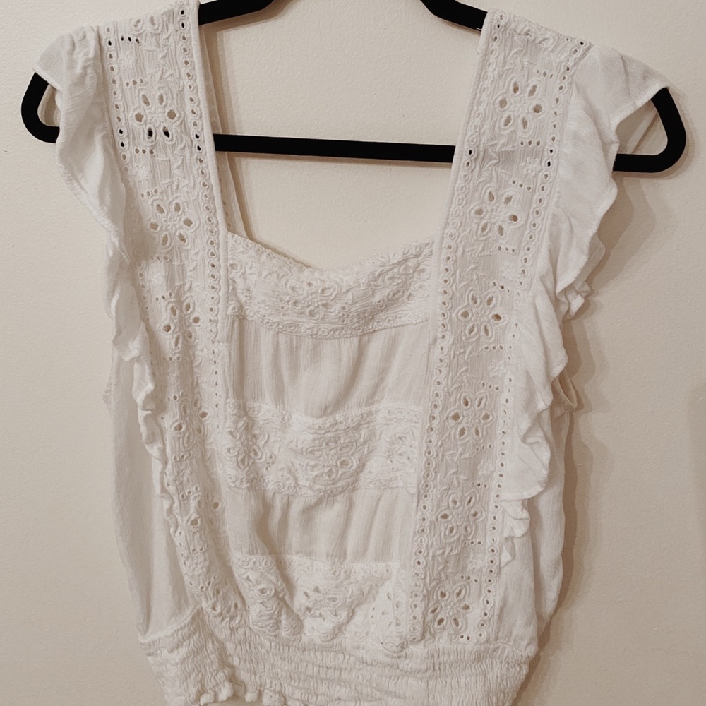 TWO White American Eagle Shirts
